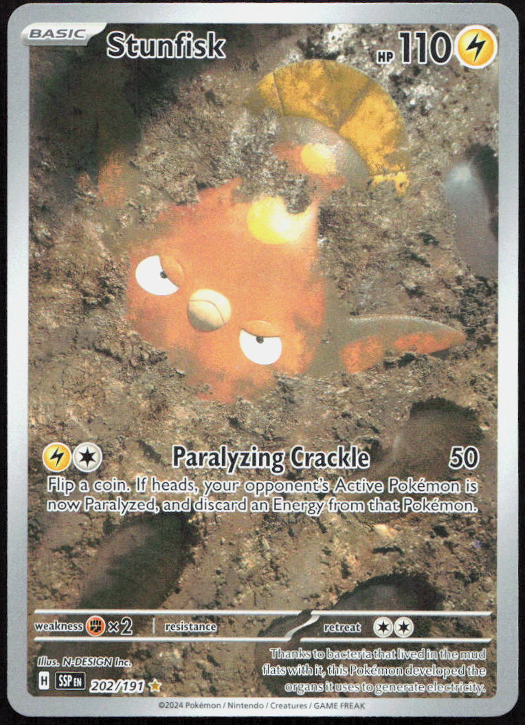 Stunfisk 202/191 Illustration Rare Surging Sparks Pokemon Lightly Played