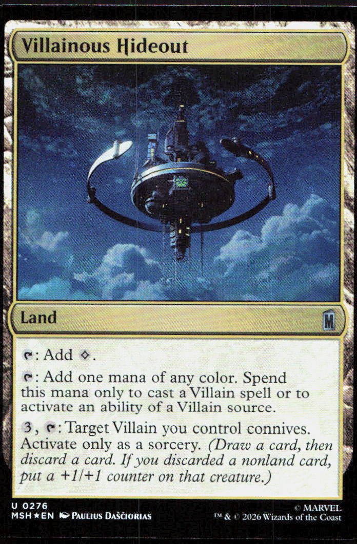 Villainous Hideout 276 Uncommon Marvel Super Heroes Magic: The Gathering