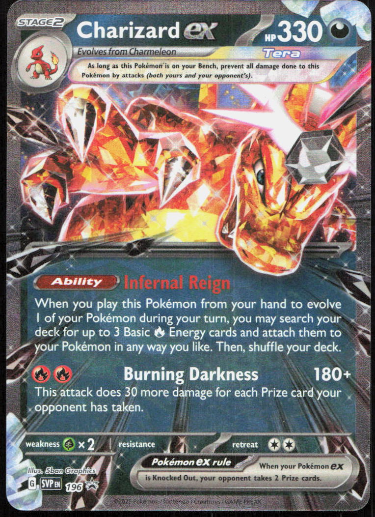 Charizard ex -196 196 Holo Promo Scarlet & Violet Black Star Promo Pokémon