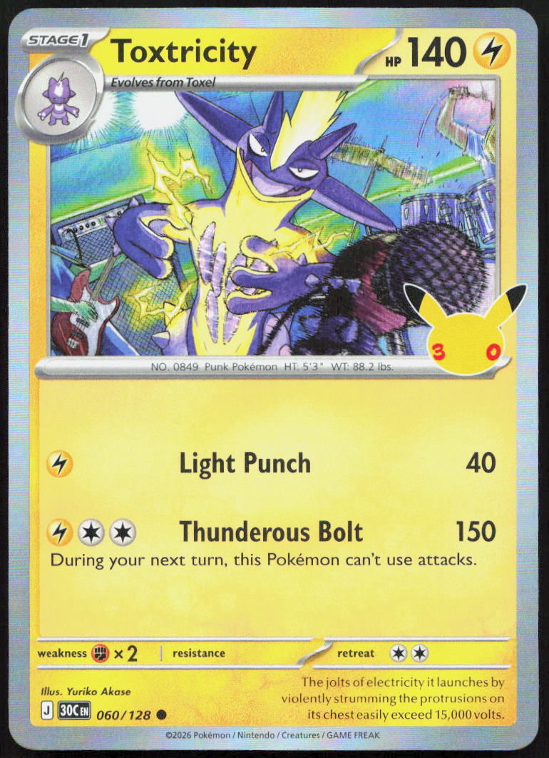 Toxtricity 060/128 Common ME: 30th Celebration Pokemon Holo