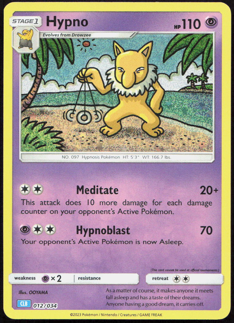 Hypno 012/034 Holo Classic Collection Trading Card Game Classic Pokemon Holo