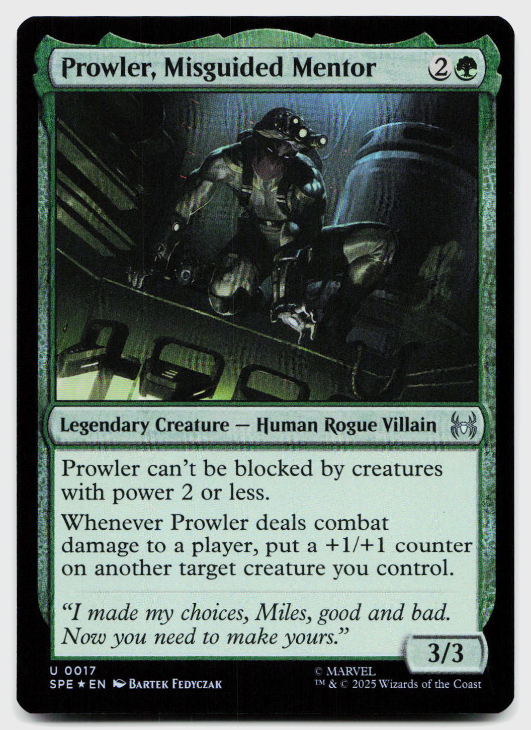 Prowler, Misguided Mentor 17 Marvel's Spider-Man: Eternal-Legal MTG