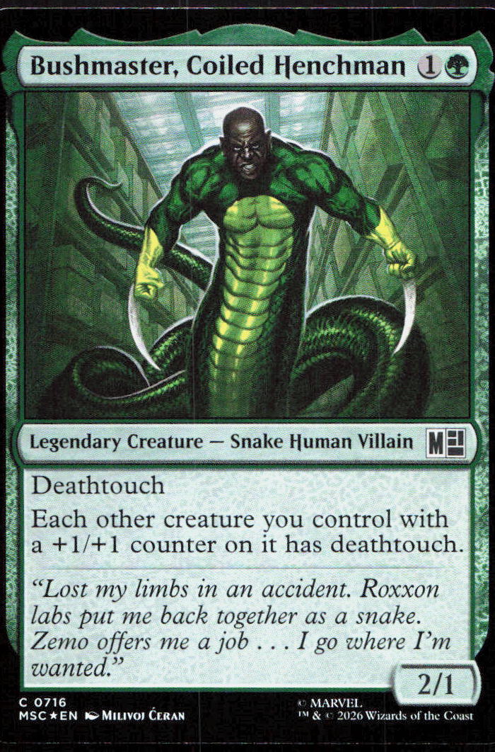 Bushmaster, Coiled Henchman 716 Commander: Marvel Super Heroes MTG