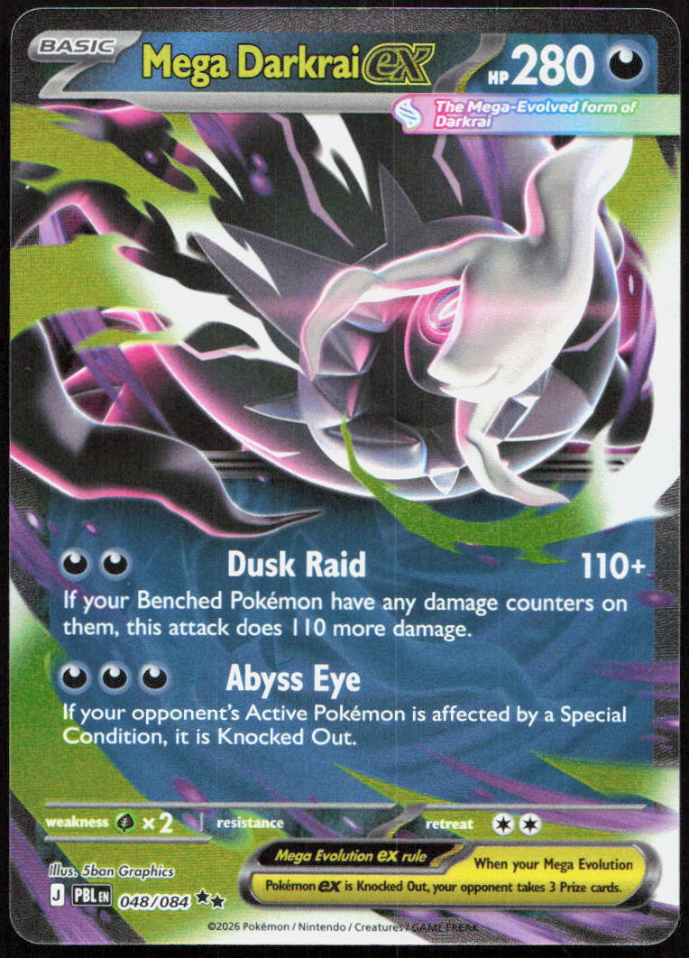 Mega Darkrai ex 048/084 Double Rare Pitch Black Pokemon Holo