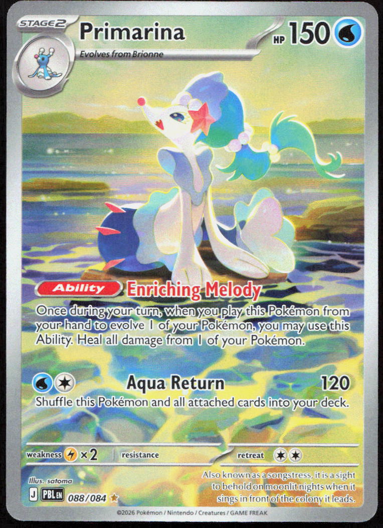 Primarina 088/084 Illustration Rare Pitch Black Pokemon Holo