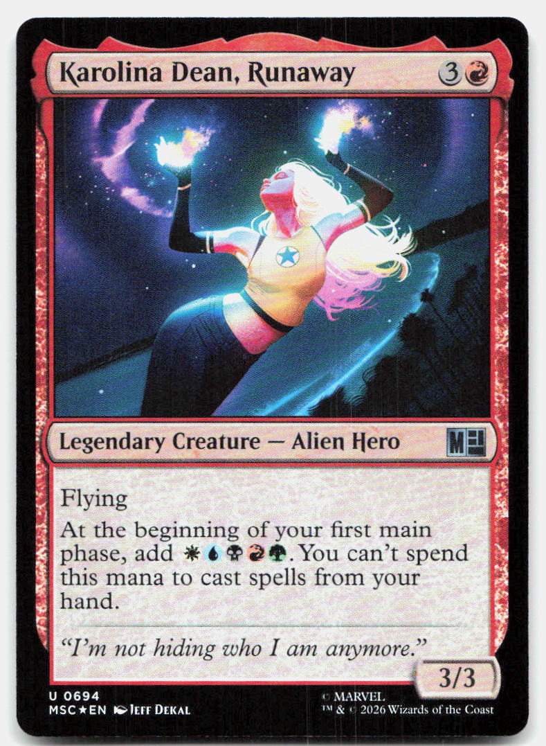 Karolina Dean, Runaway 694 Commander: Marvel Super Heroes Magic: The Gathering
