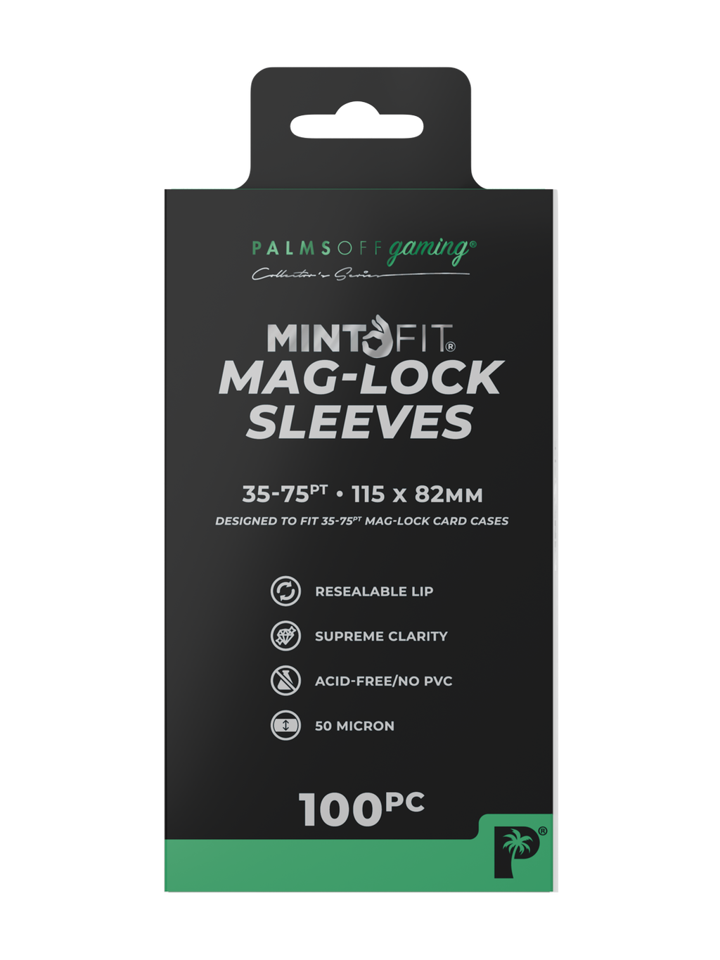 Palms Off Gaming MintFit Mag-Lock Card Case Sleeves (35pt-75pt) - 100pc