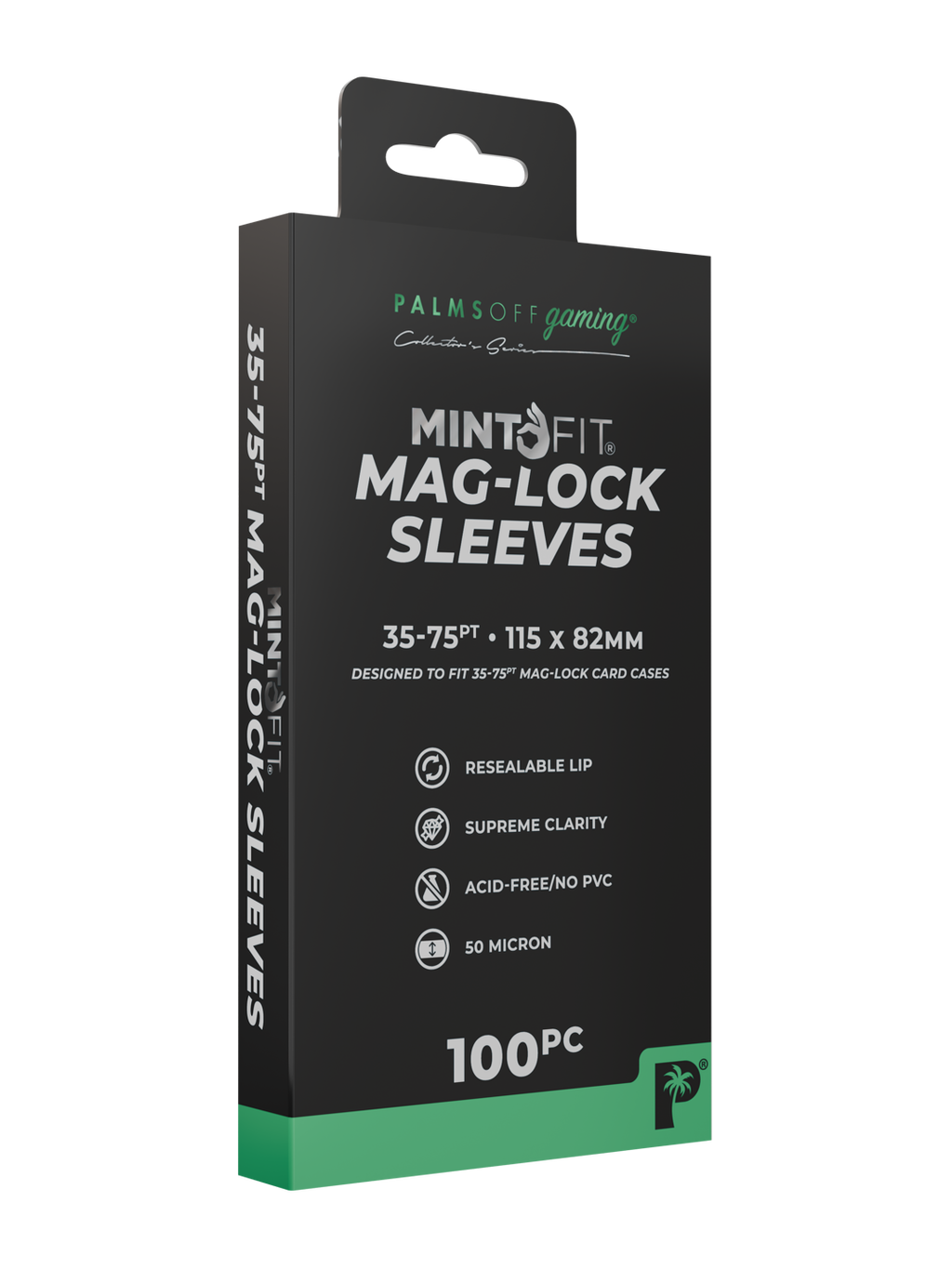 Palms Off Gaming MintFit Mag-Lock Card Case Sleeves (35pt-75pt) - 100pc
