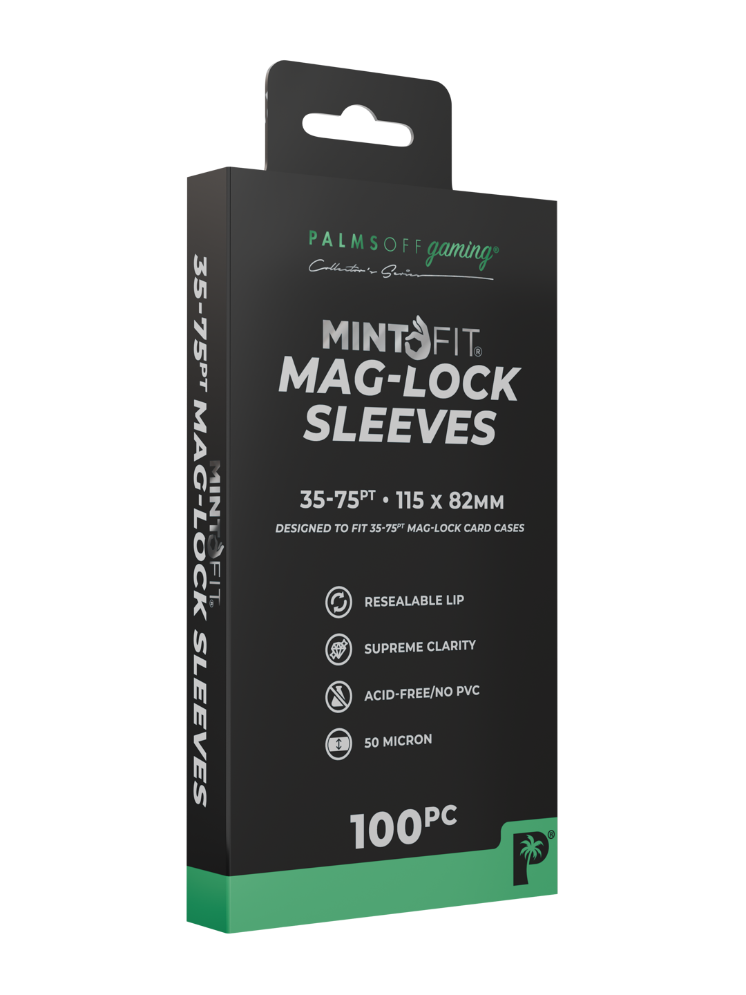Palms Off Gaming MintFit Mag-Lock Card Case Sleeves (35pt-75pt) - 100pc
