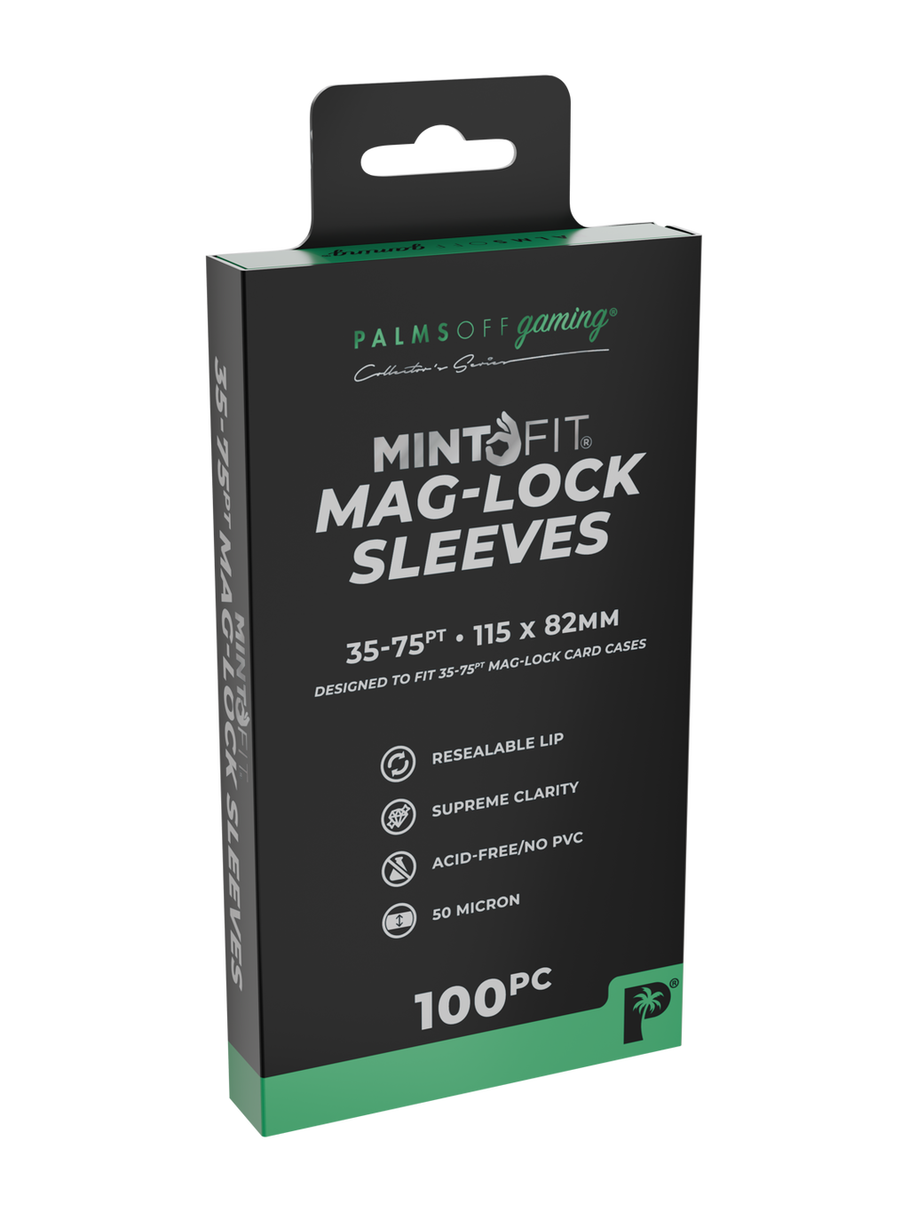 Palms Off Gaming MintFit Mag-Lock Card Case Sleeves (35pt-75pt) - 100pc