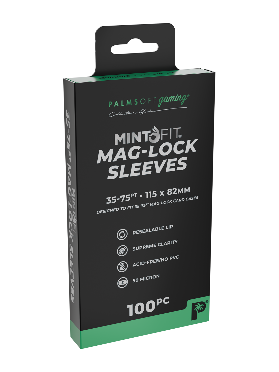 Palms Off Gaming MintFit Mag-Lock Card Case Sleeves (35pt-75pt) - 100pc