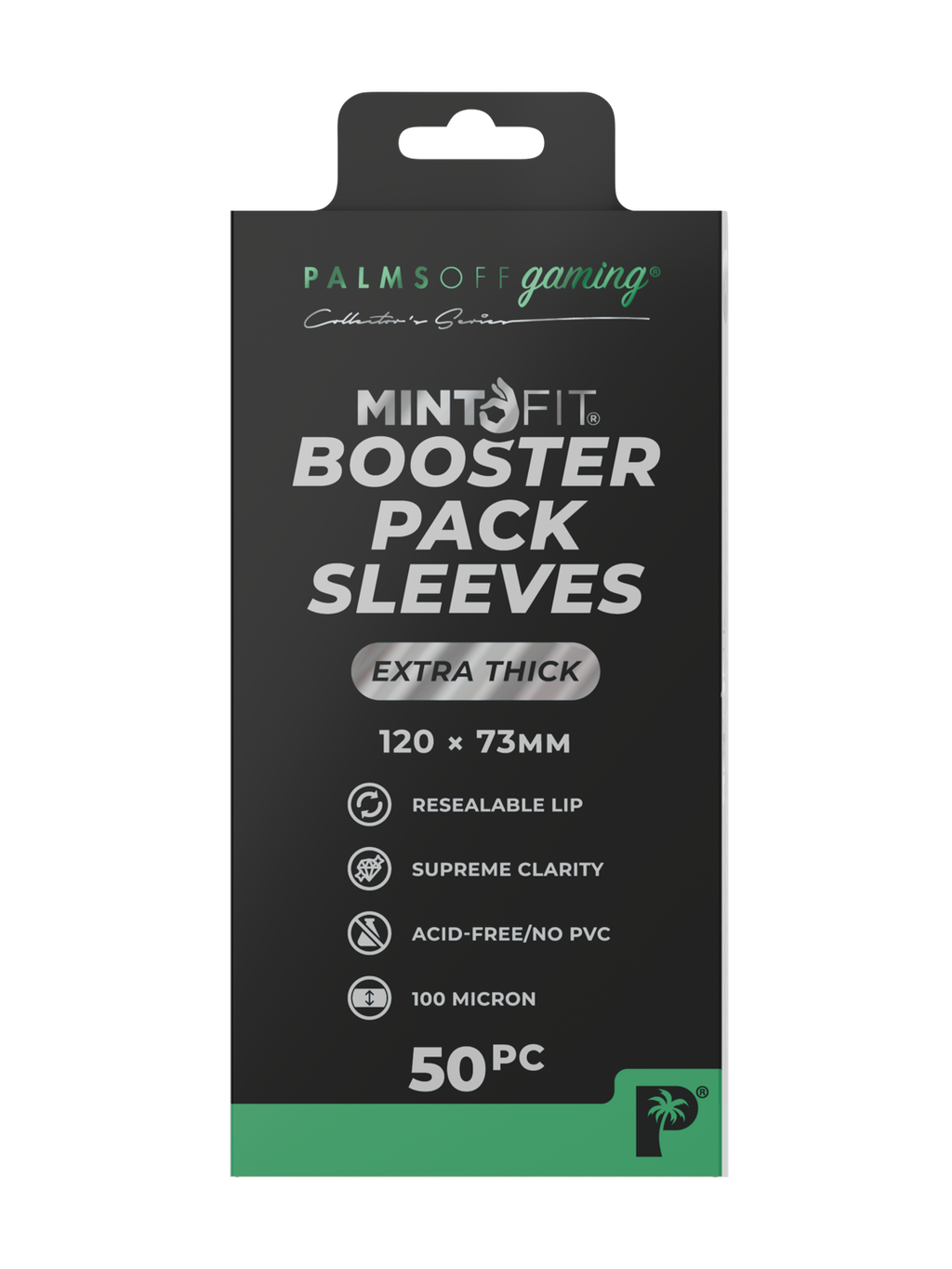 Palms Off Gaming MintFit Booster Pack Sleeves - Extra Thick 50pc