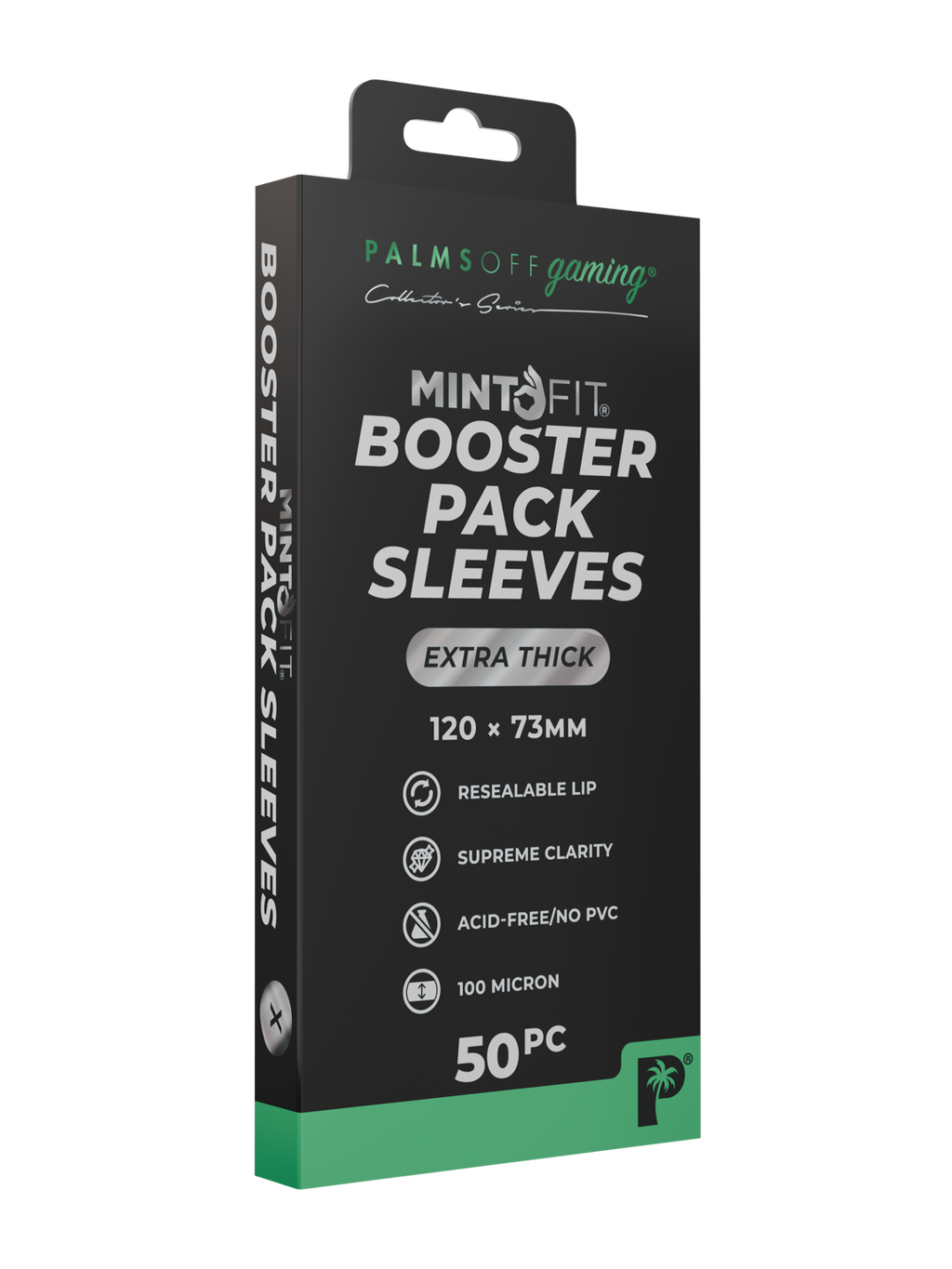Palms Off Gaming MintFit Booster Pack Sleeves - Extra Thick 50pc