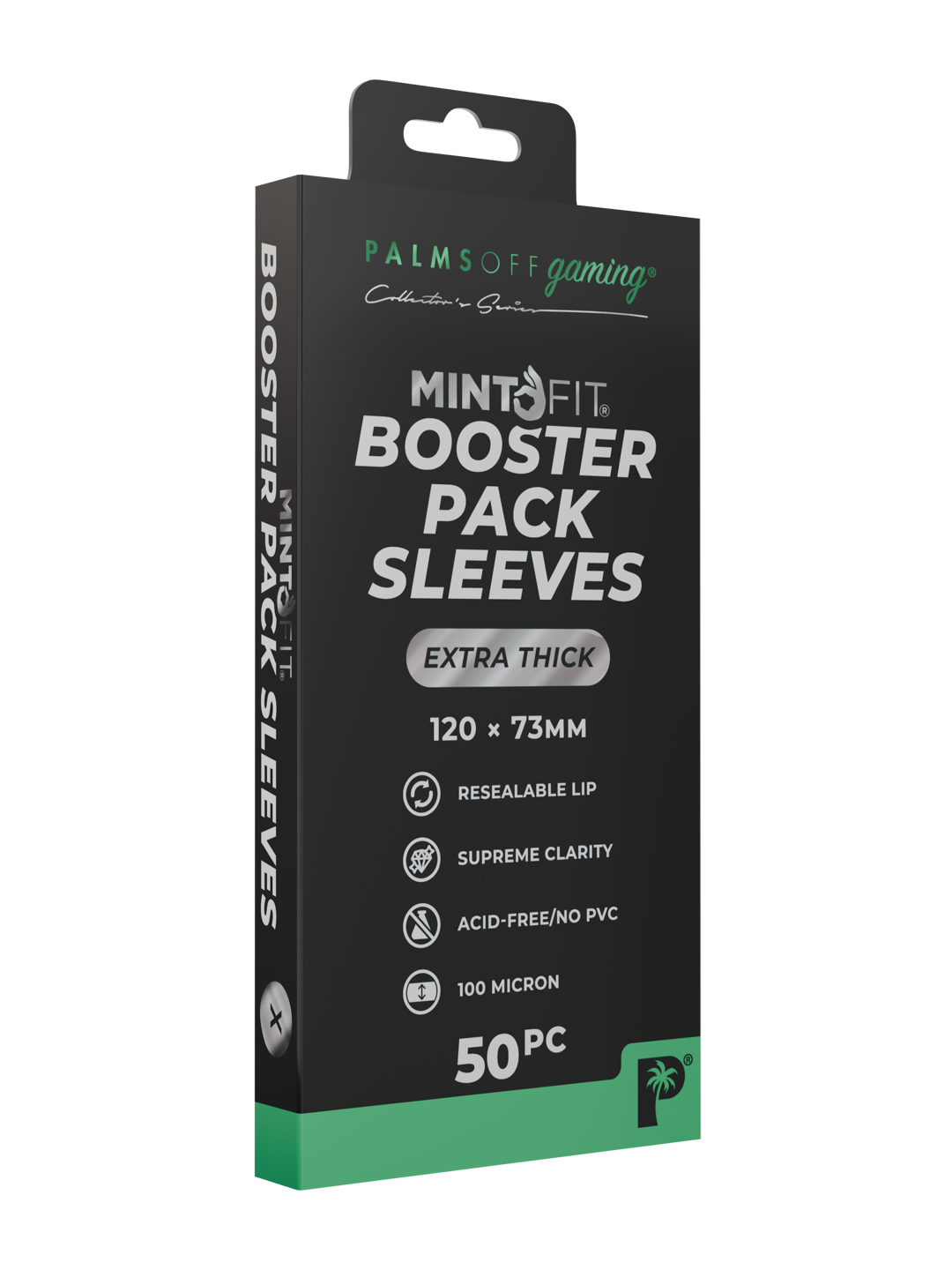 Palms Off Gaming MintFit Booster Pack Sleeves - Extra Thick 50pc
