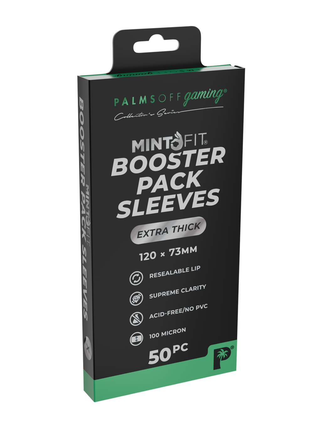 Palms Off Gaming MintFit Booster Pack Sleeves - Extra Thick 50pc