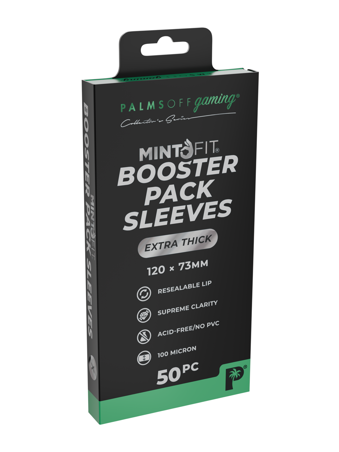 Palms Off Gaming MintFit Booster Pack Sleeves - Extra Thick 50pc