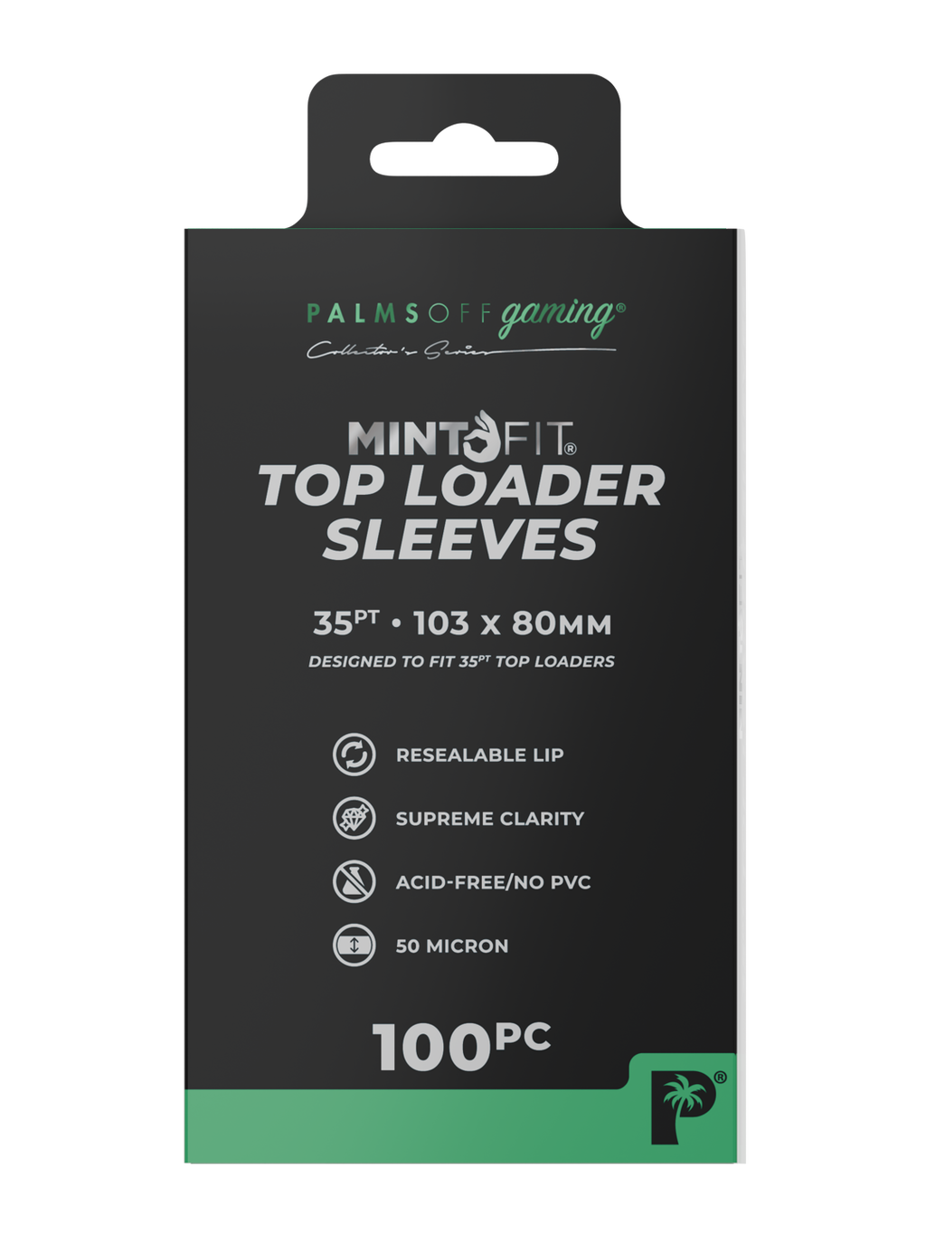 Palms Off Gaming MintFit Top Loader Sleeves - 35pt - 100pc