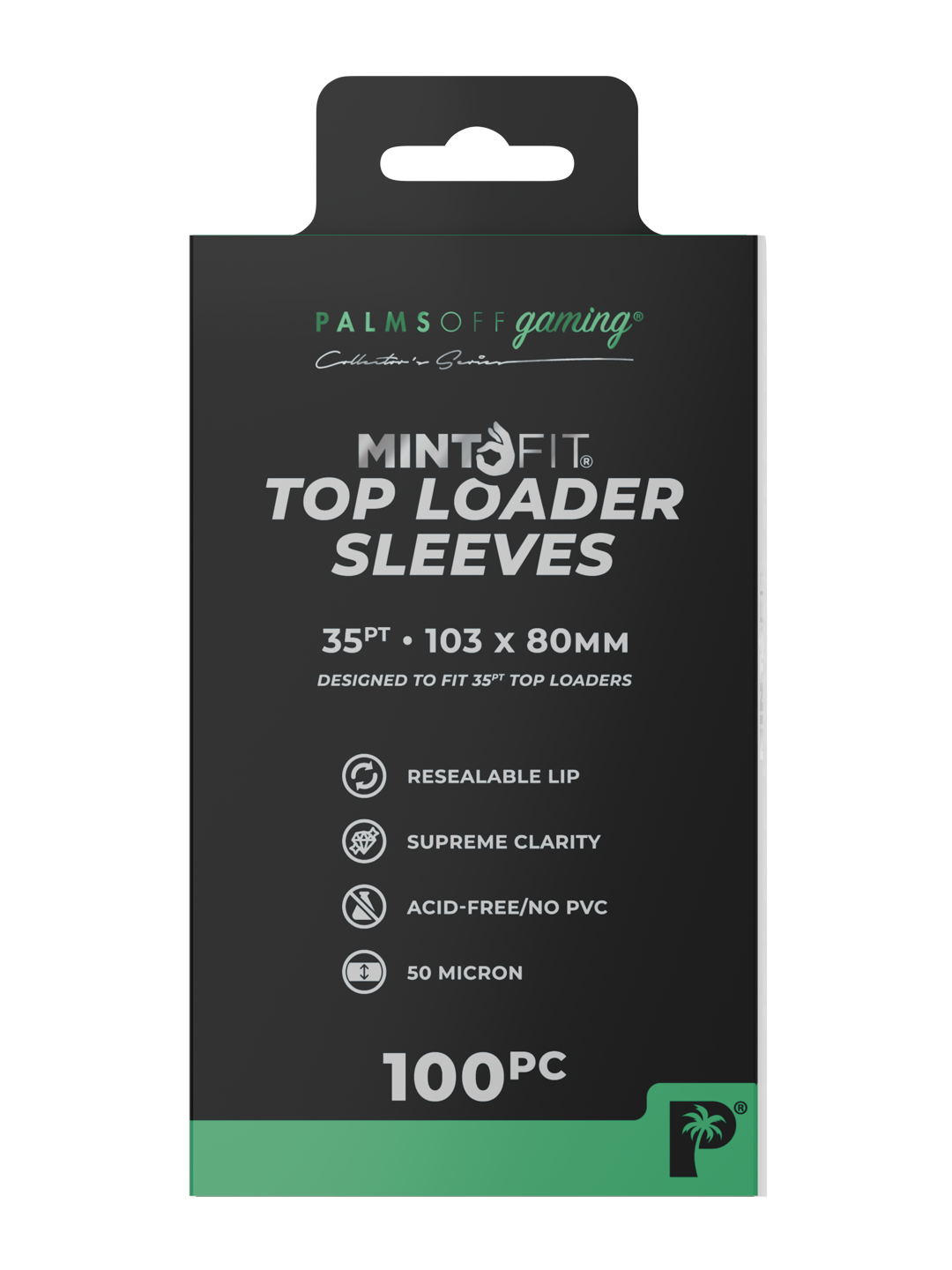 Palms Off Gaming MintFit Top Loader Sleeves - 35pt - 100pc