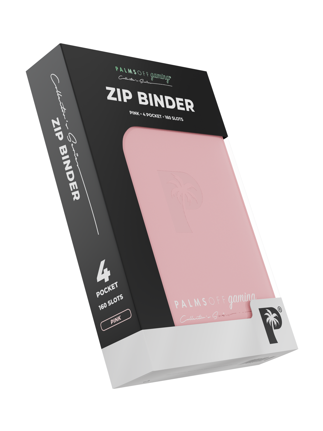 Palms Off Gaming Collector's Series Top Loader Zip Binder - 4 Pocket - Pink