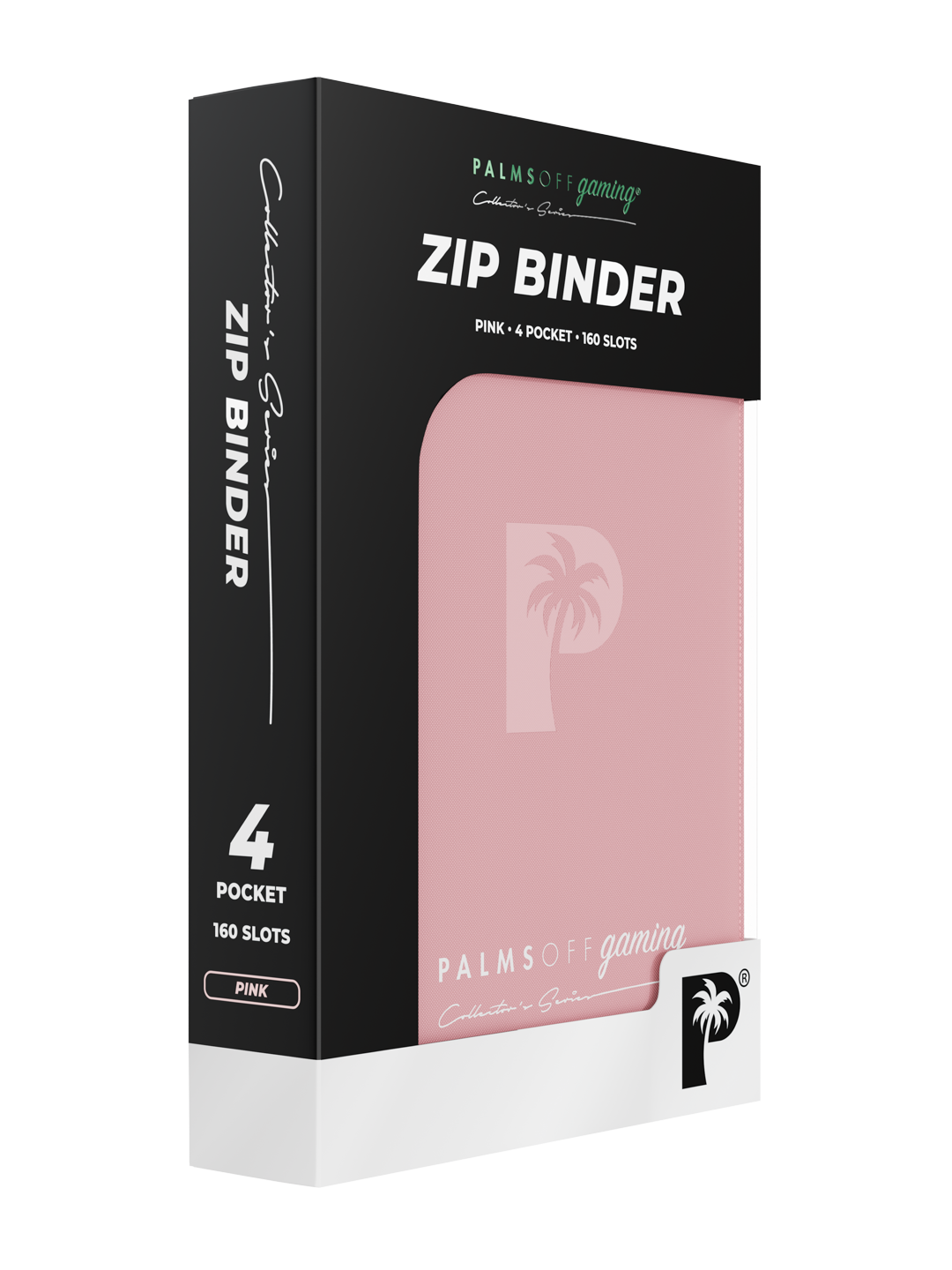 Palms Off Gaming Collector's Series Top Loader Zip Binder - 4 Pocket - Pink