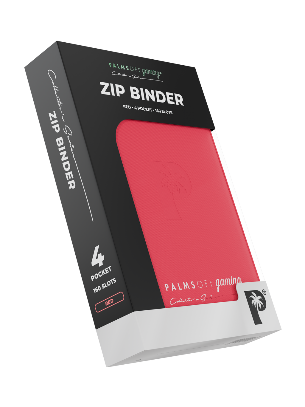 Palms Off Gaming Collector's Series Top Loader Zip Binder - 4 Pocket - Red