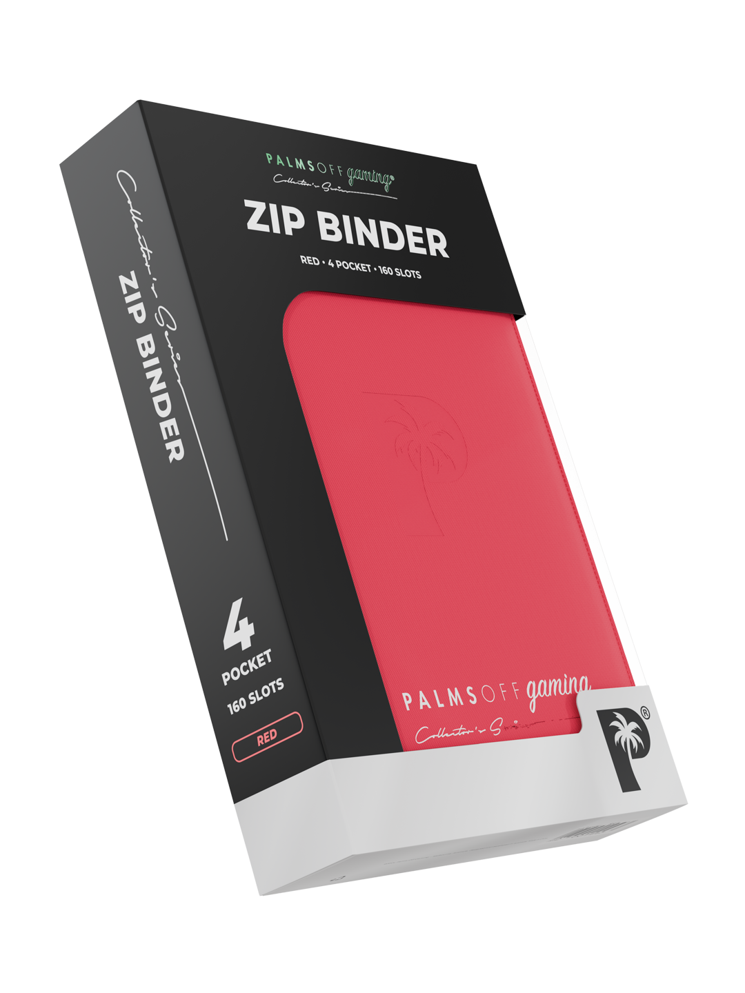 Palms Off Gaming Collector's Series Top Loader Zip Binder - 4 Pocket - Red