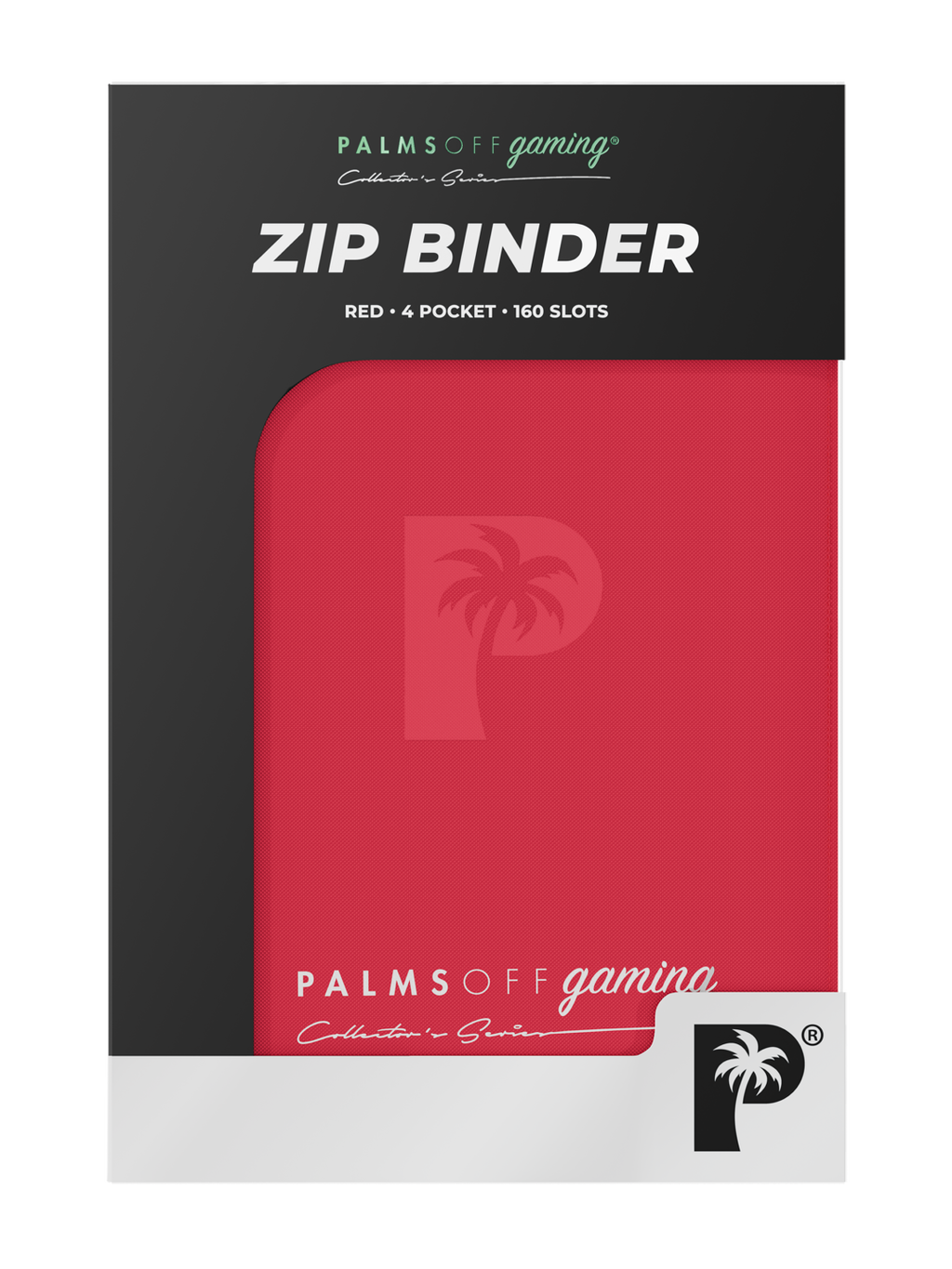 Palms Off Gaming Collector's Series Top Loader Zip Binder - 4 Pocket - Red