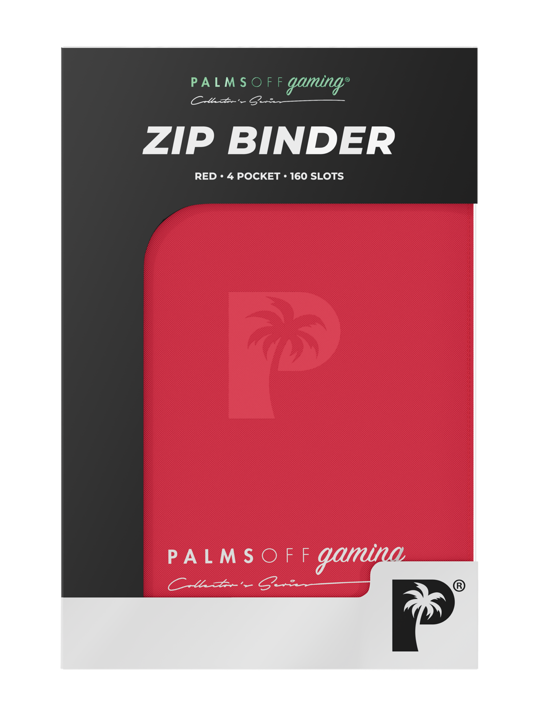 Palms Off Gaming Collector's Series Top Loader Zip Binder - 4 Pocket - Red