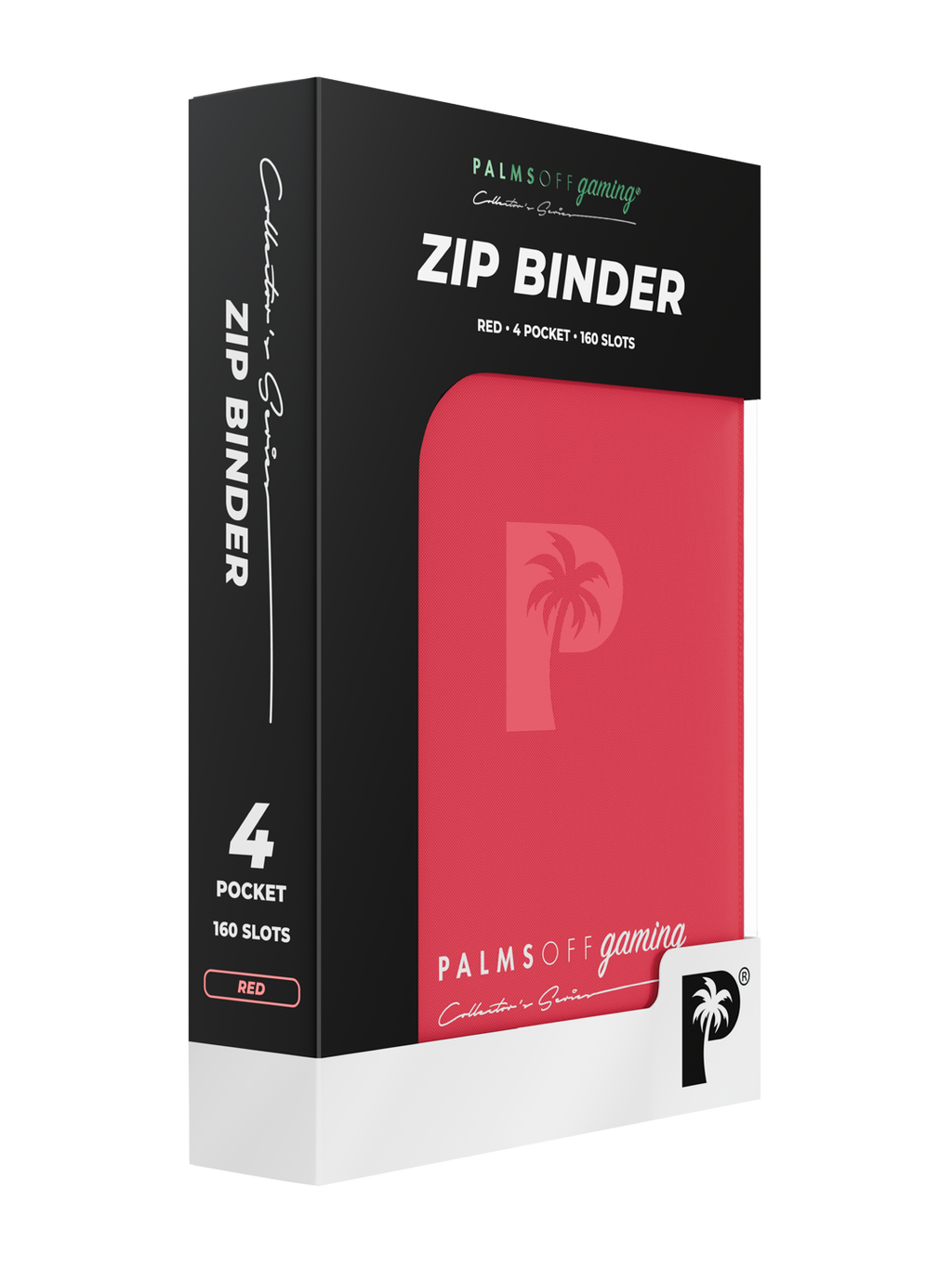 Palms Off Gaming Collector's Series Top Loader Zip Binder - 4 Pocket - Red