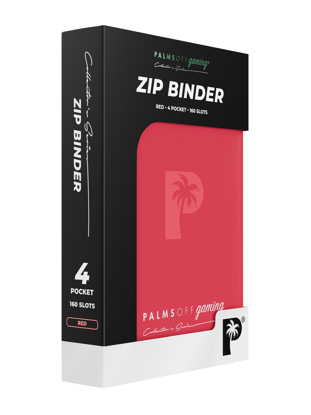 Palms Off Gaming Collector's Series Top Loader Zip Binder - 4 Pocket - Red