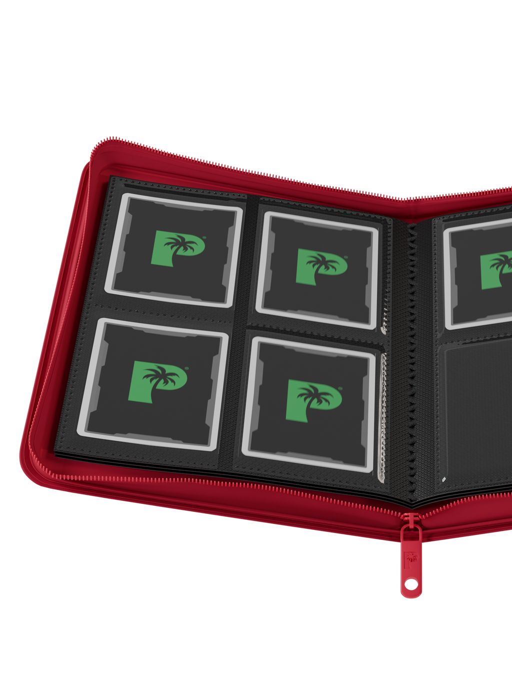 Palms Off Gaming Collector's Series Top Loader Zip Binder - 4 Pocket - Red