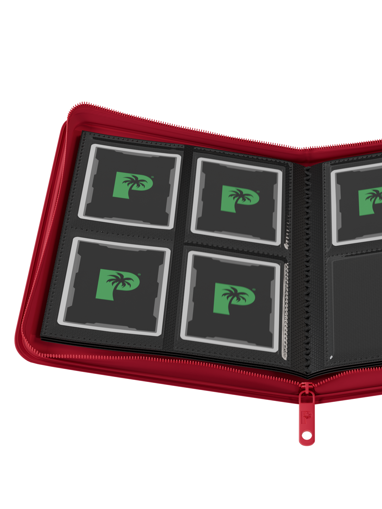 Palms Off Gaming Collector's Series Top Loader Zip Binder - 4 Pocket - Red