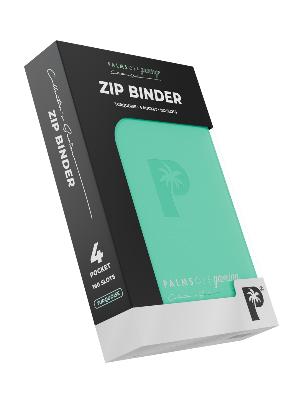 Palms Off Gaming Collector's Series Top Loader Zip Binder - 4 Pocket - Turquoise