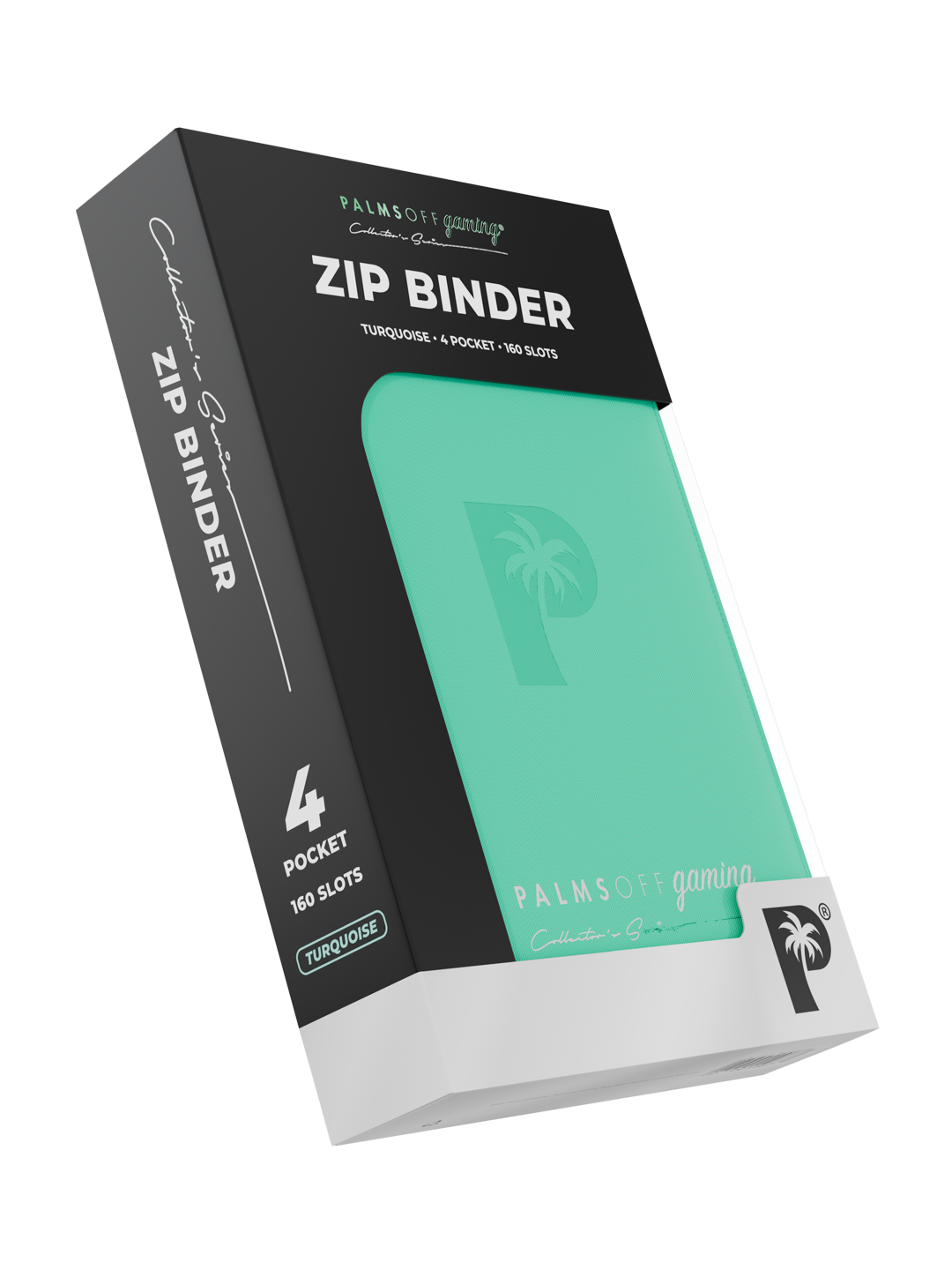 Palms Off Gaming Collector's Series Top Loader Zip Binder - 4 Pocket - Turquoise