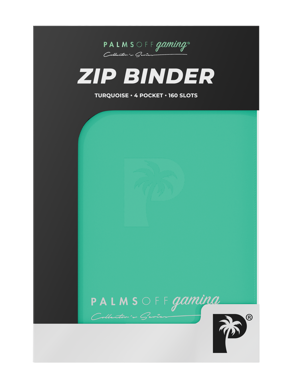 Palms Off Gaming Collector's Series Top Loader Zip Binder - 4 Pocket - Turquoise