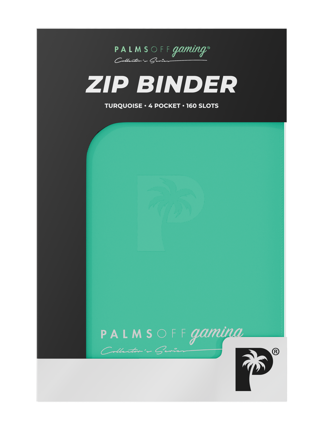 Palms Off Gaming Collector's Series Top Loader Zip Binder - 4 Pocket - Turquoise