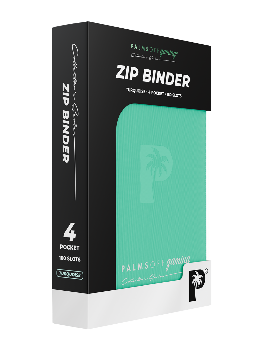 Palms Off Gaming Collector's Series Top Loader Zip Binder - 4 Pocket - Turquoise