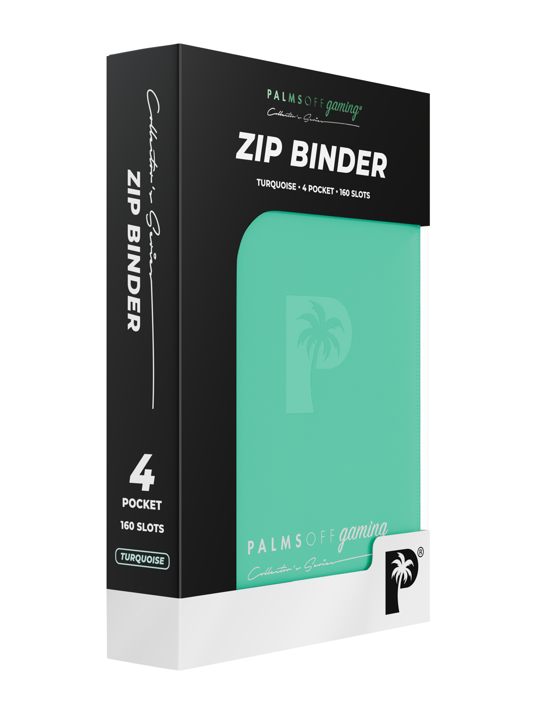 Palms Off Gaming Collector's Series Top Loader Zip Binder - 4 Pocket - Turquoise