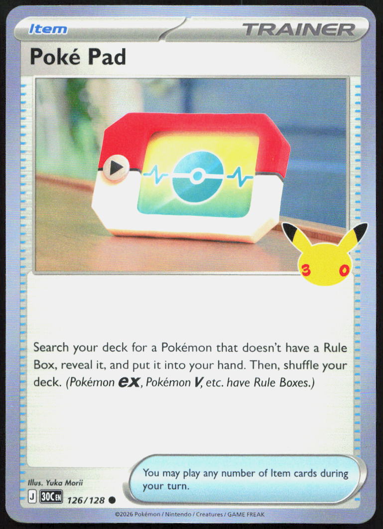 Poke Pad 126/128 Common ME: 30th Celebration Pokemon Holo