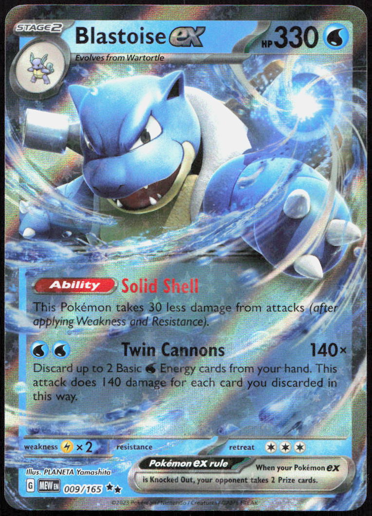Blastoise ex 009/165 Double Rare 151 Pokemon Holo