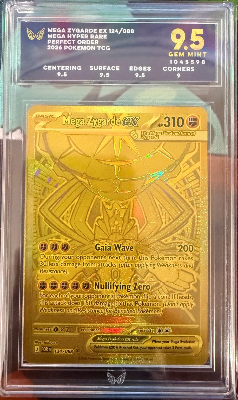 ARK GEM MINT 9.5 Mega Zygarde ex 124/088 Mega Hyper Rare Perfect Order Pokémon