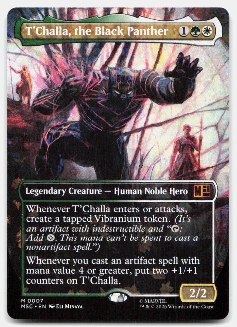 T'Challa, the Black Panther (Borderless) 7 Commander: Marvel Super Heroes MTG