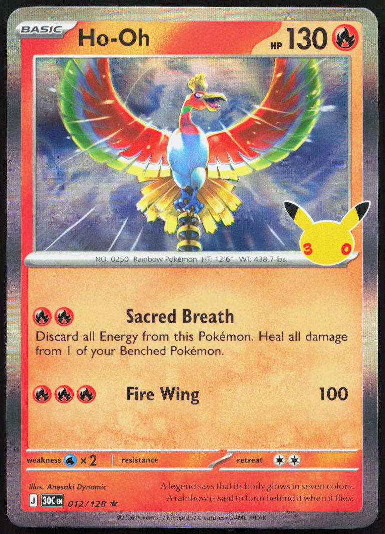 Ho-Oh 012/128 Rare ME: 30th Celebration Pokemon Holo
