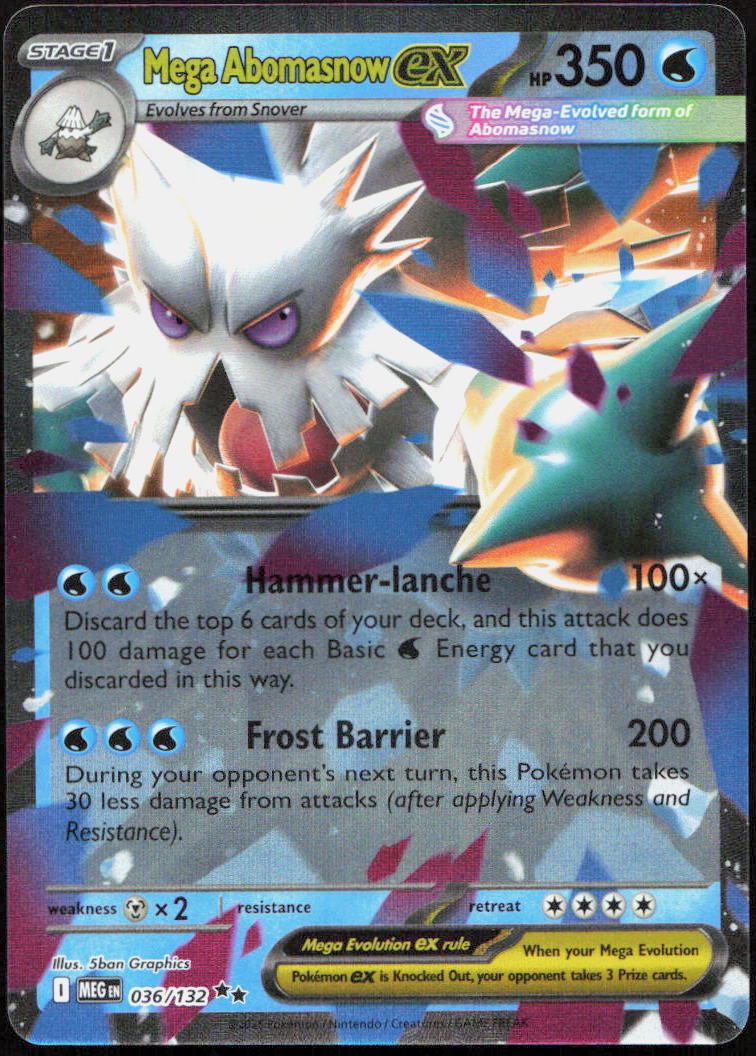 Mega Abomasnow ex 036/132 Double Rare Mega Evolution Pokemon Holo