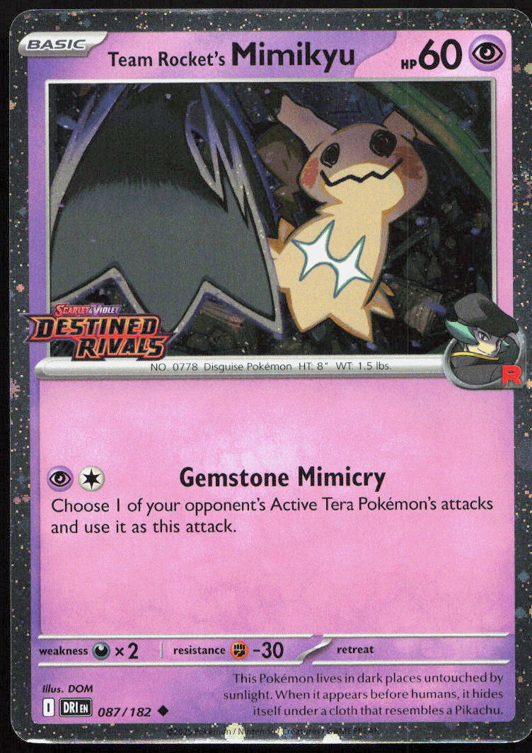 Team Rocket's Mimikyu 087/182 Uncommon Destined Rivals Pokémon