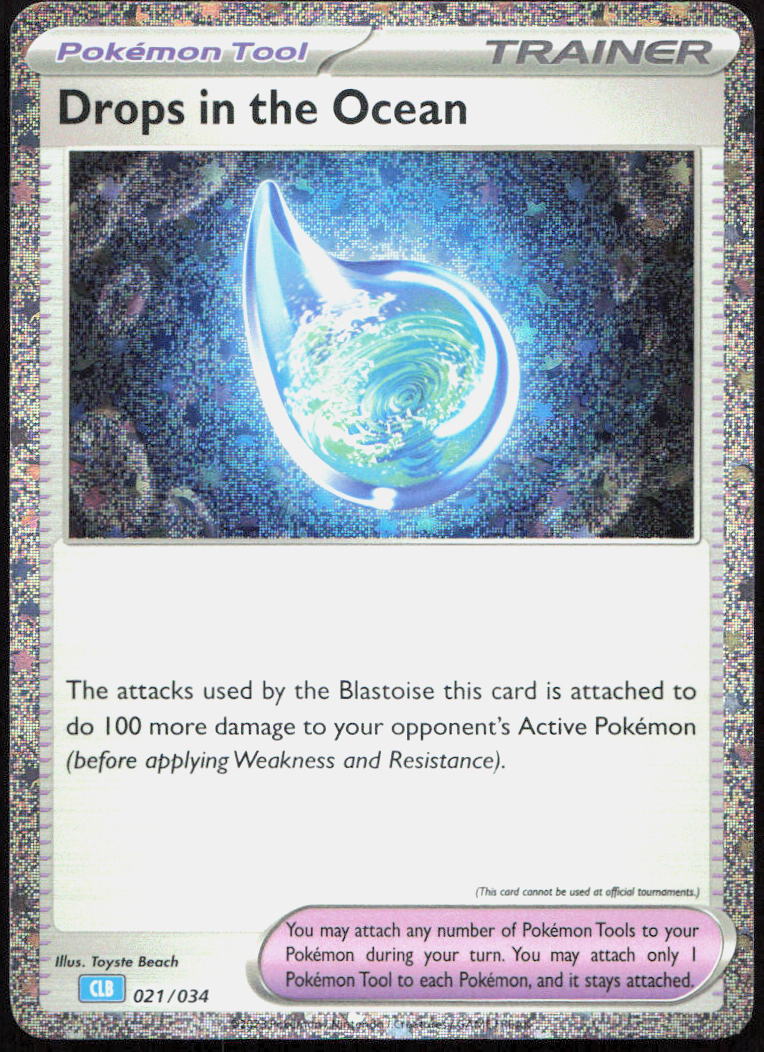 Drops in the Ocean 021/034 Holo Trading Card Game Classic Pokemon Holo