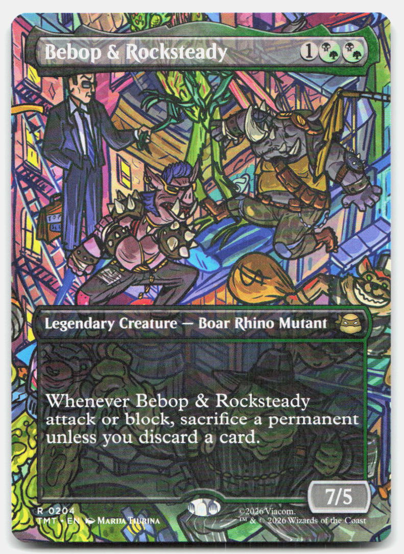 Bebop & Rocksteady (Borderless) 0204 Teenage Mutant Ninja Turtles MTG