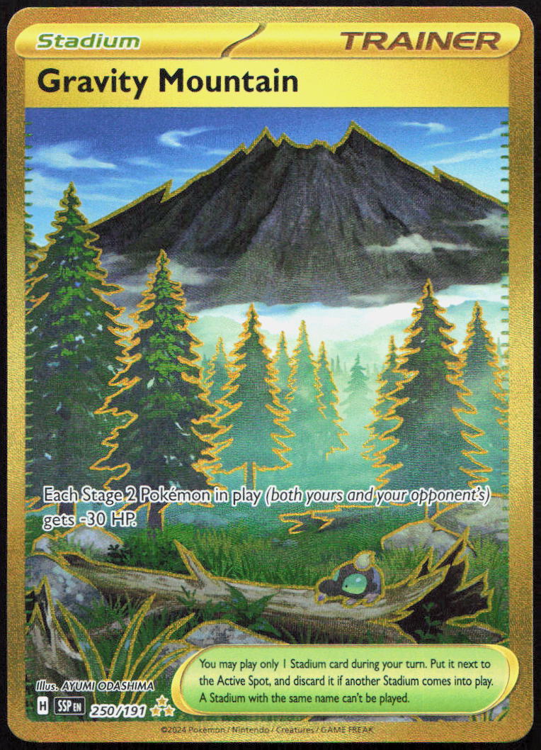 Gravity Mountain 250/191 Hyper Rare Surging Sparks Pokemon Lightly Played