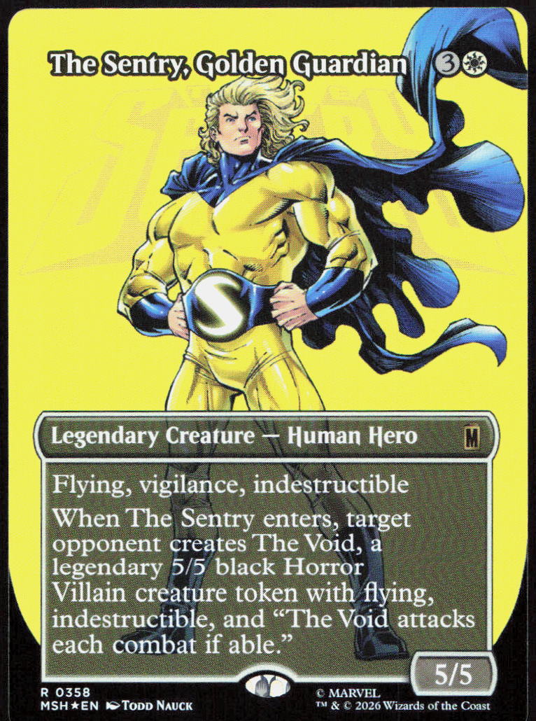 The Sentry, Golden Guardian (Borderless) 358 Marvel Super Heroes MTG