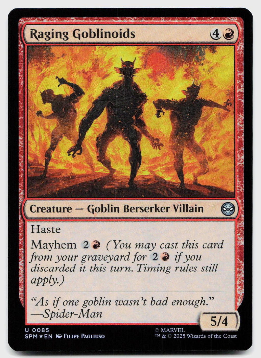 Raging Goblinoids 85 Uncommon Marvel's Spider-Man Magic: The Gathering